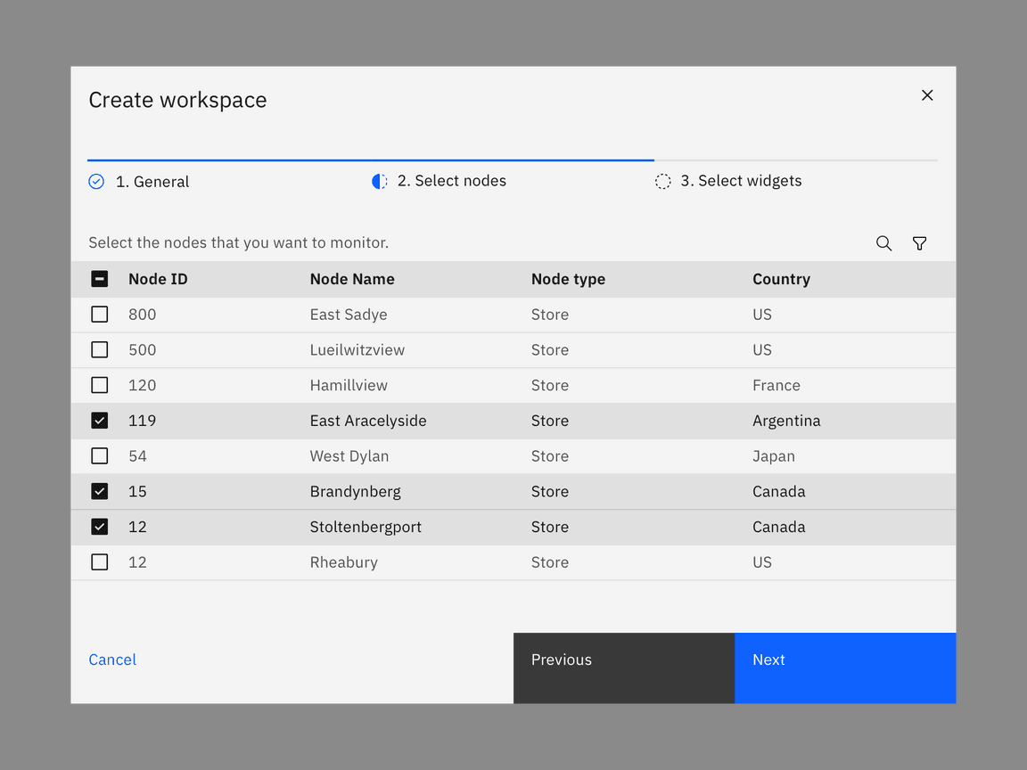 Example of the progress indicator in a payment UI